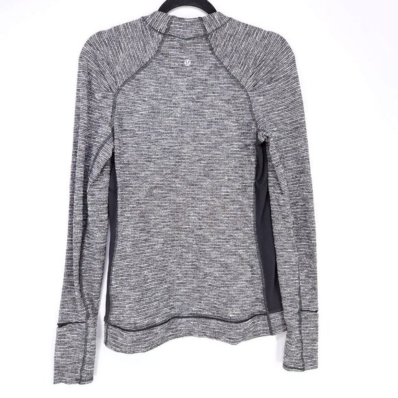 Lululemon Shirt Size 8 Long Sleeve Athletic Grey Thumbholes Zip Pockets - Picture 2 of 11